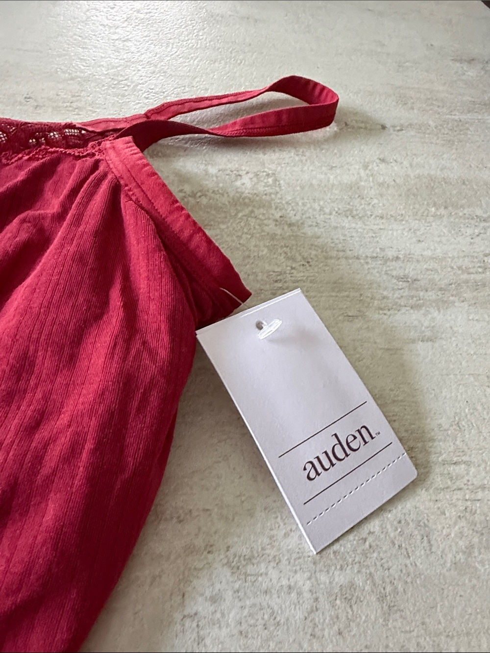 Auden Red Lace-Trim Ribbed Camisole - Picture 3 of 10